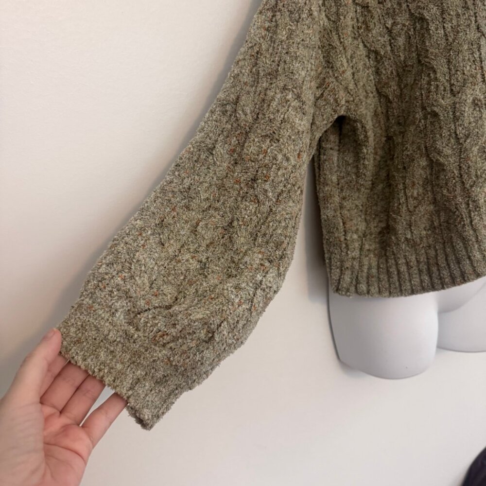 Jessica Simpson Bouclé Knit Sweater | Sage Green | Size L - Picture 7 of 11